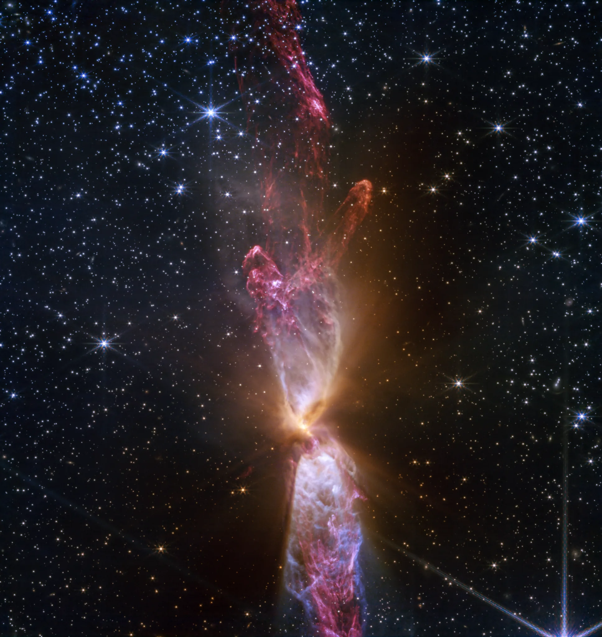 A continuous stellar outflow tracing a path through space